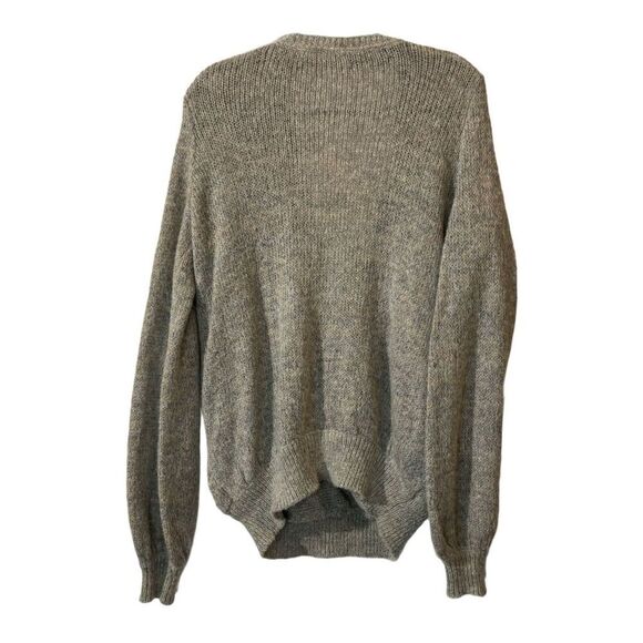 Free People Gray Wrap Front Knit Mohair Alpaca Wool Blend Sweater M Boho Chic - Picture 4 of 11